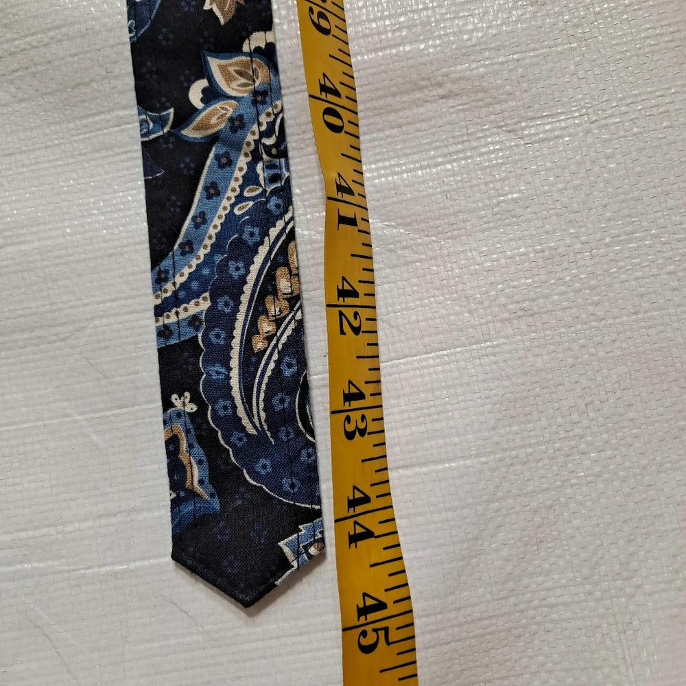 Vera Bradley Blue Windsor Navy Fabric Belt With Tortoise Round Buckle